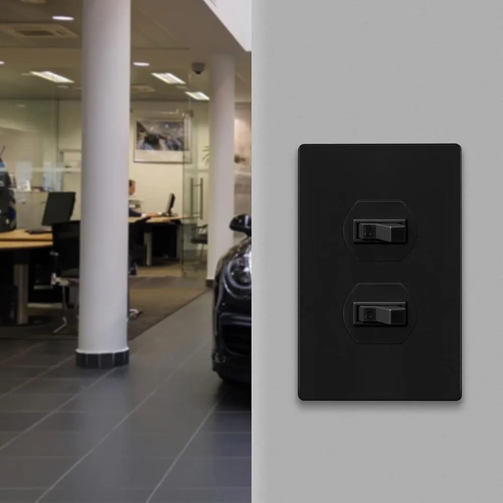 1-Gang Screwless Duplex Outlet Cover Plate Black