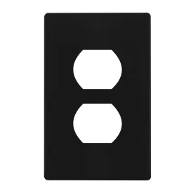 1-Gang Screwless Duplex Outlet Cover Plate Black