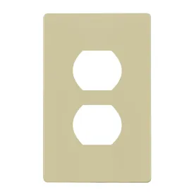 1-Gang Screwless Duplex Outlet Cover Plate Ivory