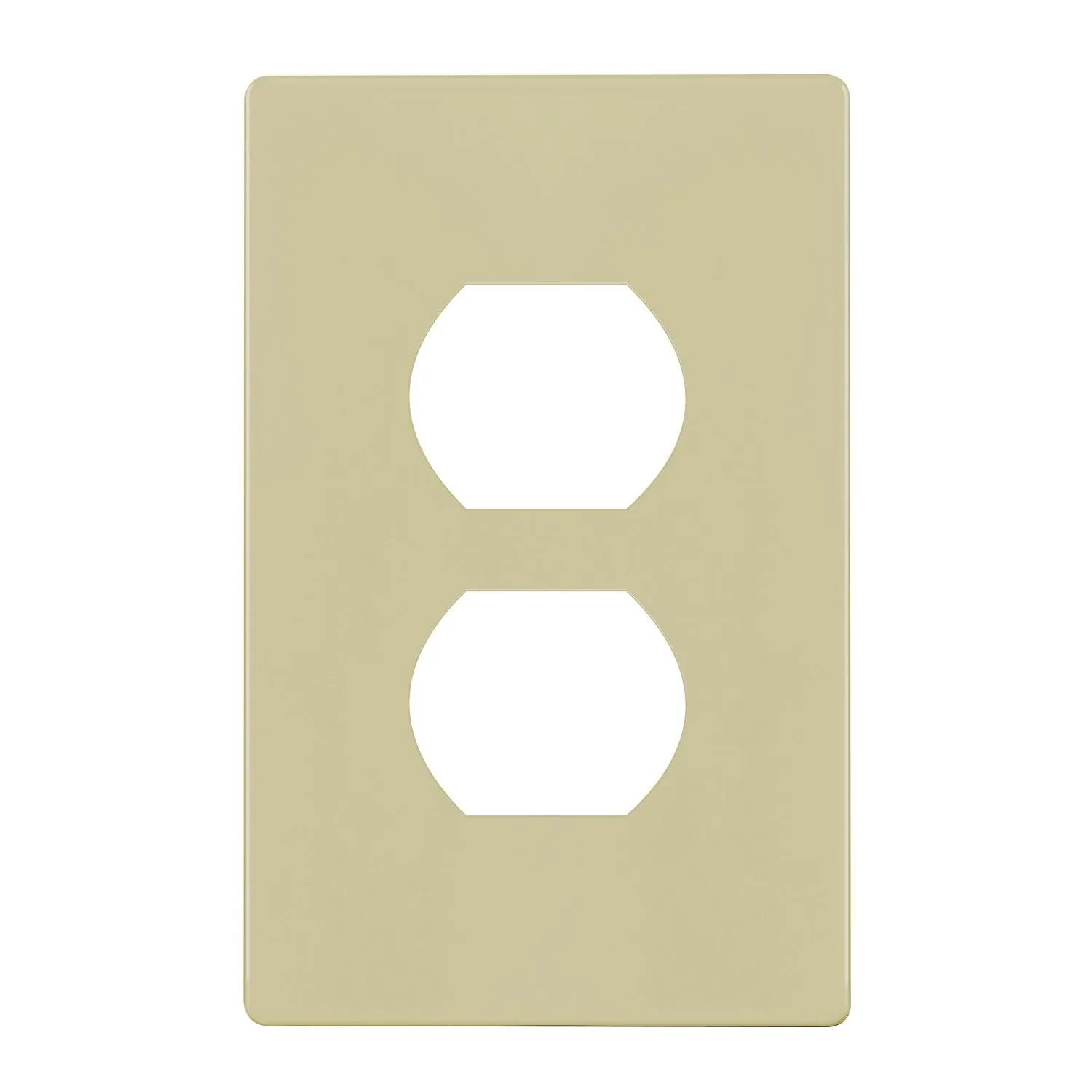 1-Gang Screwless Duplex Outlet Cover Plate Ivory