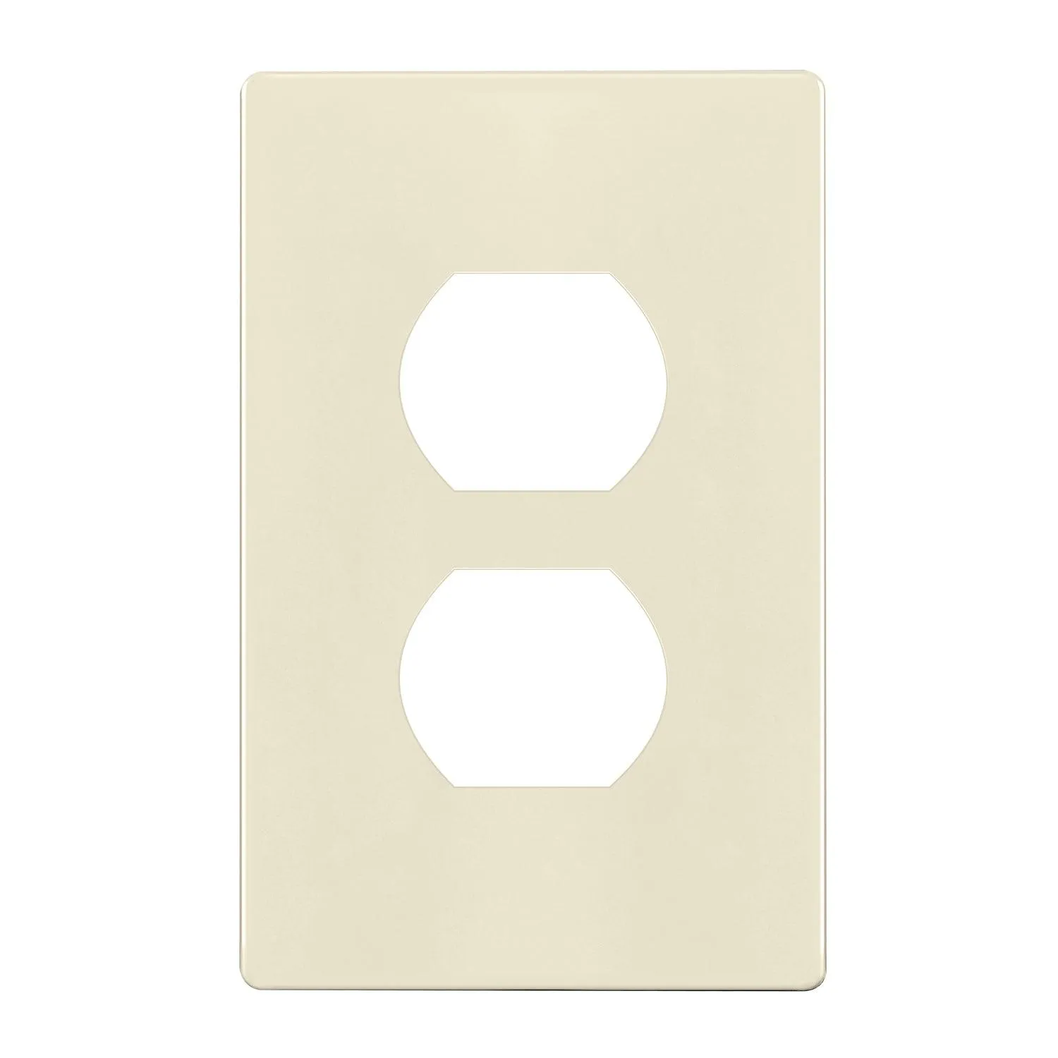 1-Gang Screwless Duplex Outlet Cover Plate Light Almond