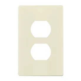 1-Gang Screwless Duplex Outlet Cover Plate Light Almond
