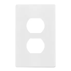 1-Gang Screwless Duplex Outlet Cover Plate White