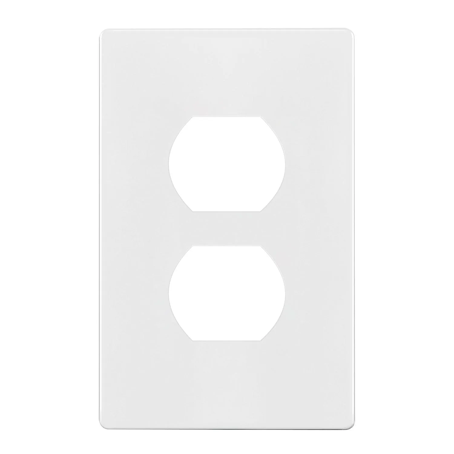 1-Gang Screwless Duplex Outlet Cover Plate White