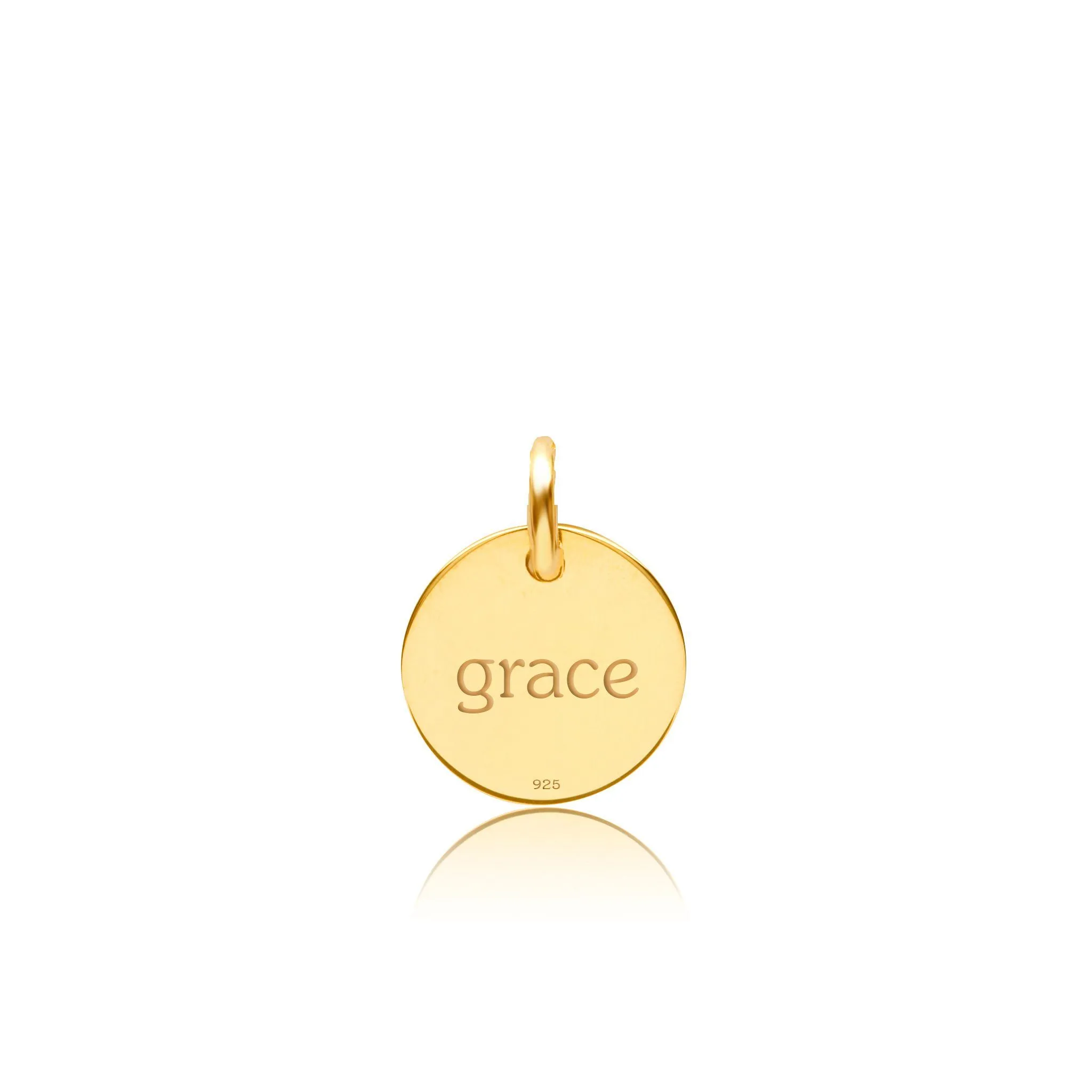 14k Gold Engravable Rainbow Circle Tag