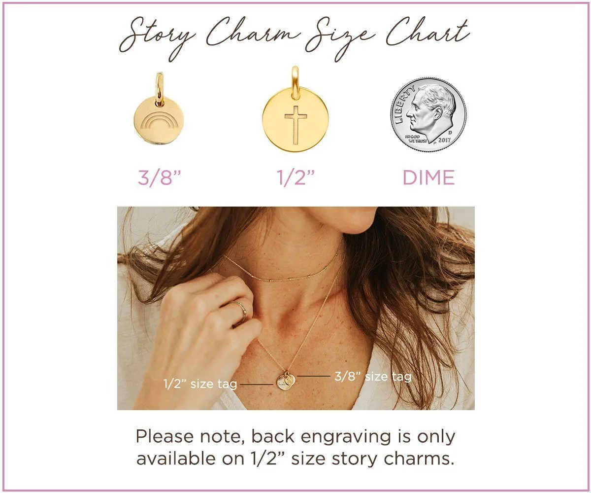 14k Gold Engravable Rainbow Circle Tag