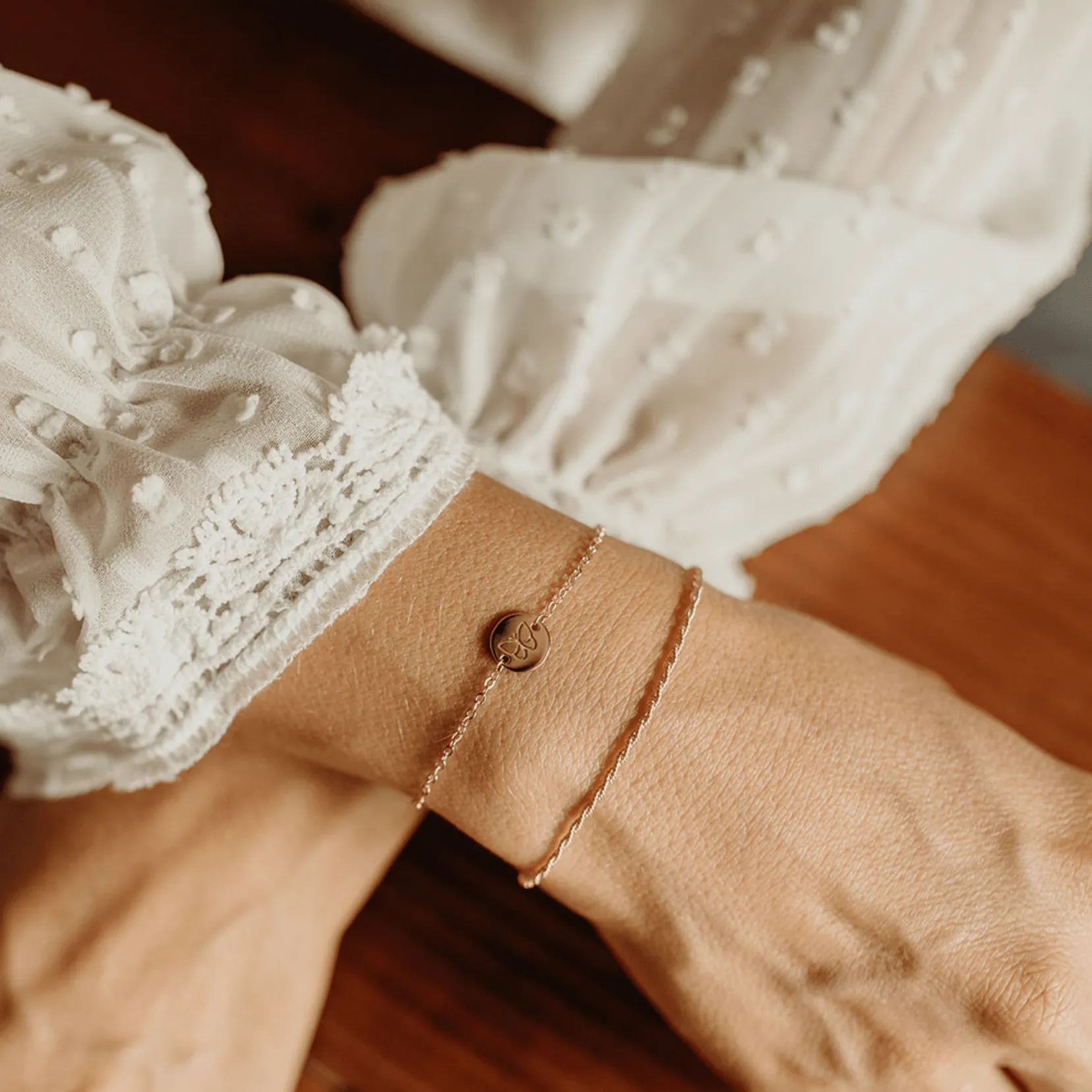 14k Gold Story Chain Bracelet