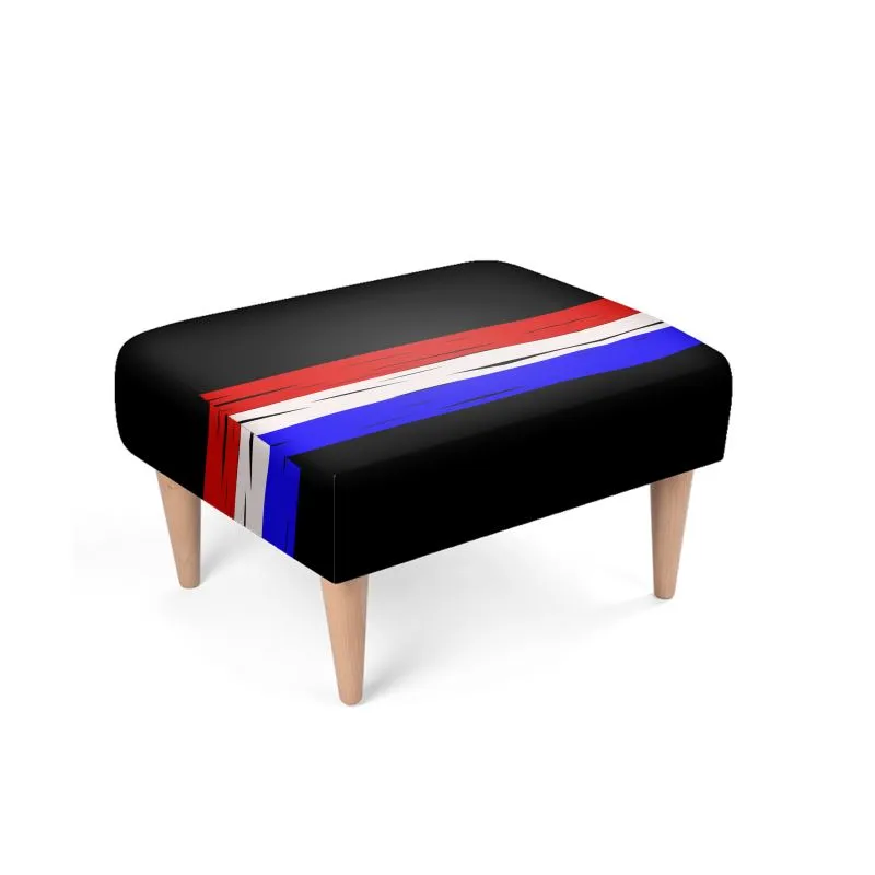 #170 LDCC Footstool red/white/blue print