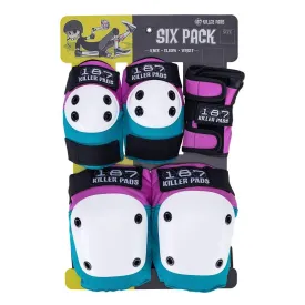 187 Six Pack Junior Pink and Teal