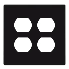2-Gang Screwless Duplex Outlet Cover Plate Black