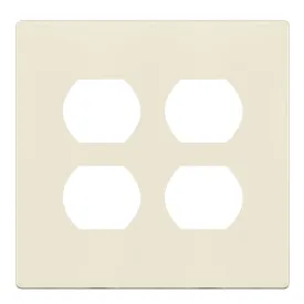 2-Gang Screwless Duplex Outlet Cover Plate Light Almond
