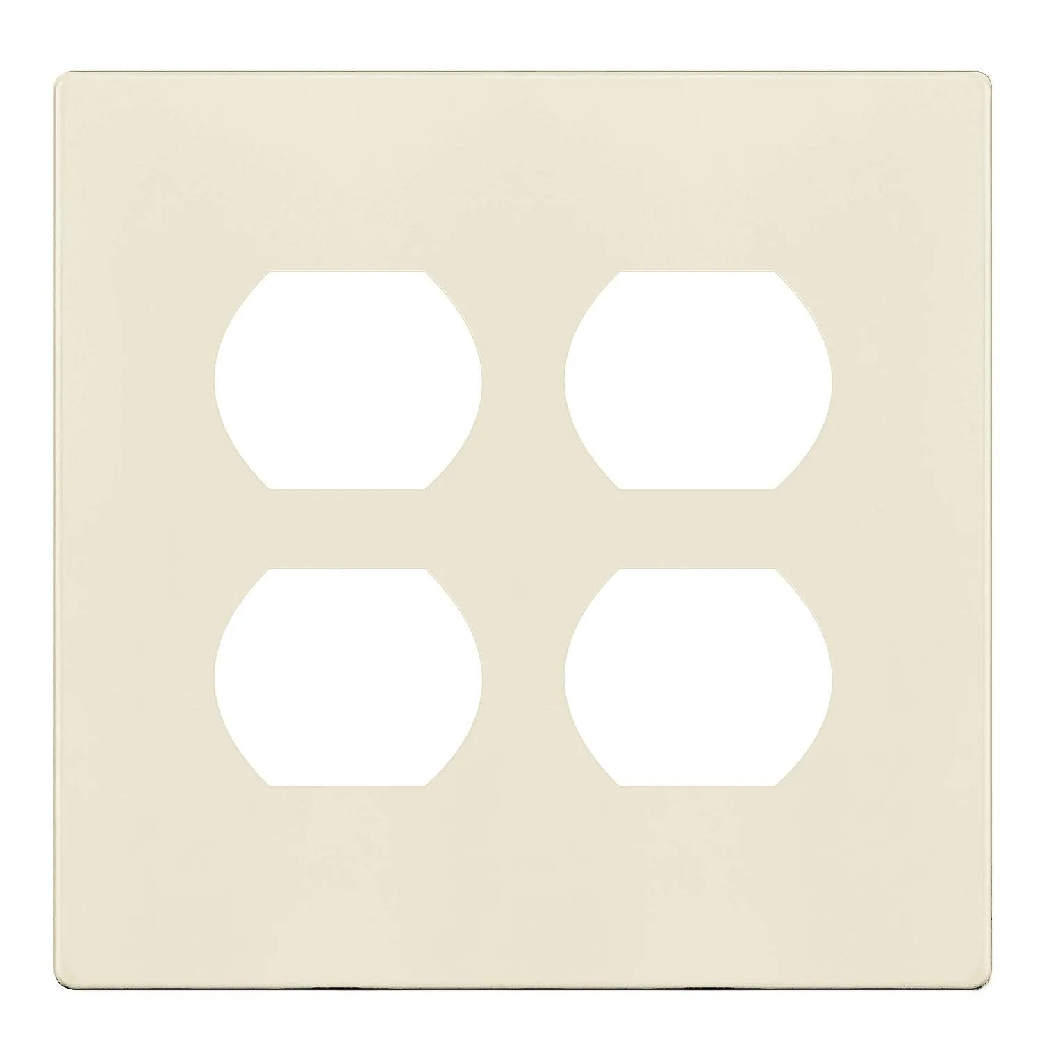 2-Gang Screwless Duplex Outlet Cover Plate Light Almond