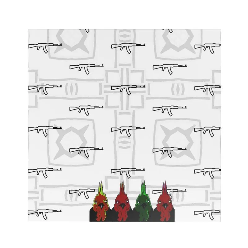 #426 cocknload side table rooster/gun print