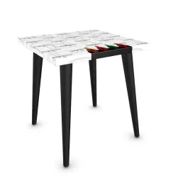 #426 cocknload side table rooster/gun print
