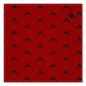#502 cocknload pocket square gun print red