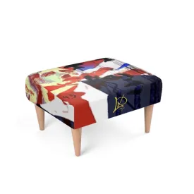 #601 LDCC Footstool in a patriot theme print