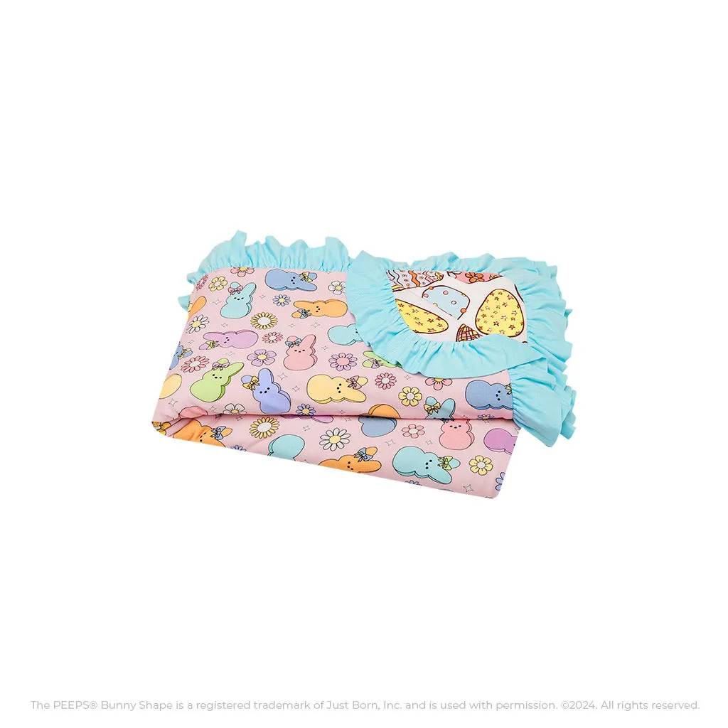 Addison Mae & Posh Easter Eggs Ruffled Luxe Patoo® Blanket