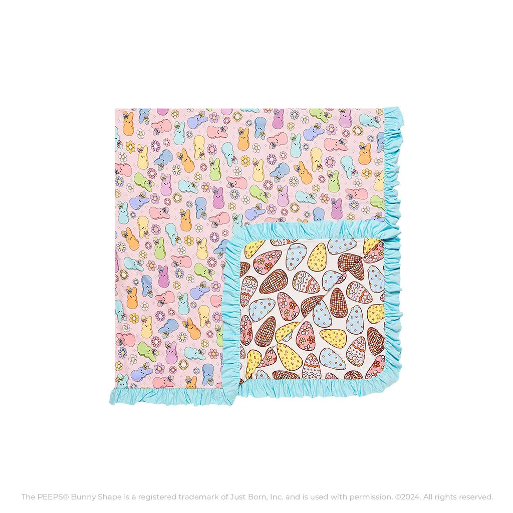 Addison Mae & Posh Easter Eggs Ruffled Luxe Patoo® Blanket
