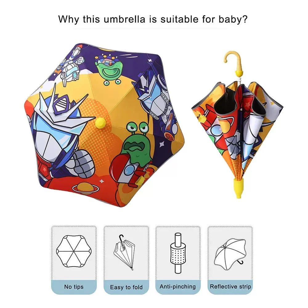 Aliens Space theme, Canopy Shape Umbrella for Kids, 5-12yrs