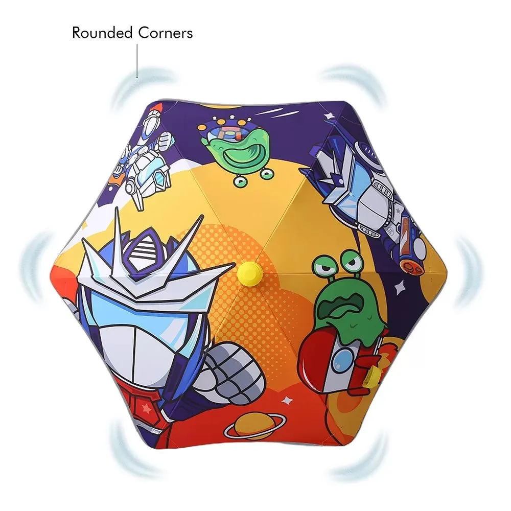 Aliens Space theme, Canopy Shape Umbrella for Kids, 5-12yrs
