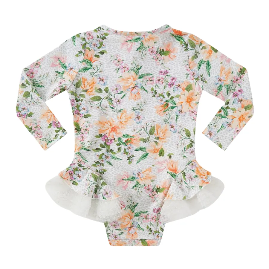 Aqua Blu Kids Long Sleeve One Piece AG2307HO - Honeysuckle