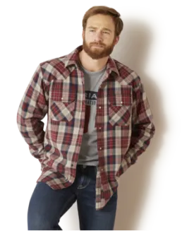 Ariat® Men's Harlen Plaid Retro Fit Long Sleeve Snap Front Western Shirt