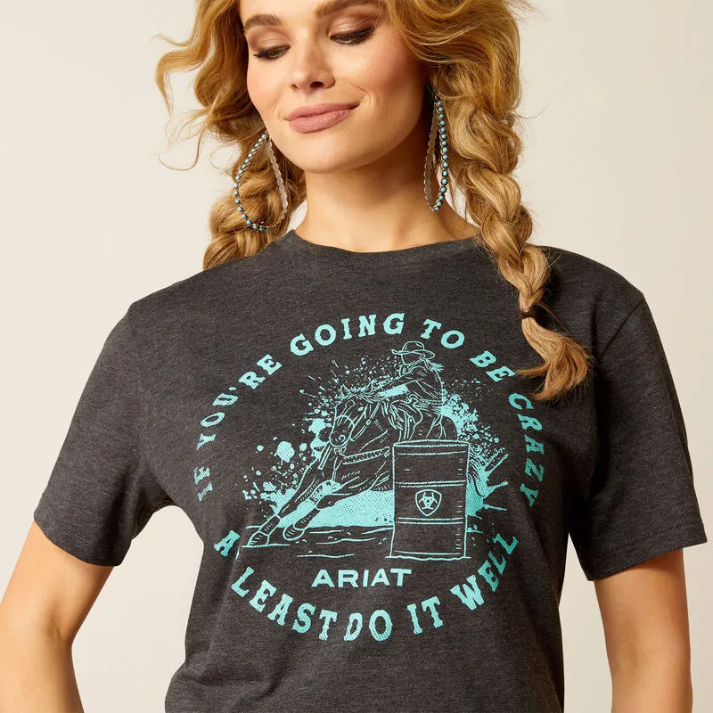 Ariat Women's Charcoal Heather Barrel Beauty Tee 10052028