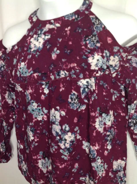 Art Class Blue & Maroon Top