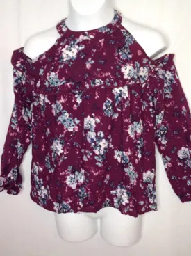 Art Class Blue & Maroon Top