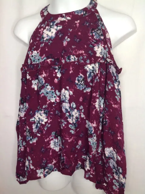Art Class Blue & Maroon Top