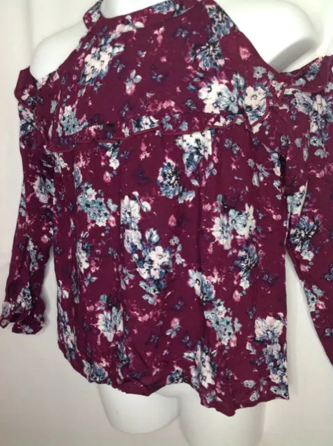 Art Class Blue & Maroon Top