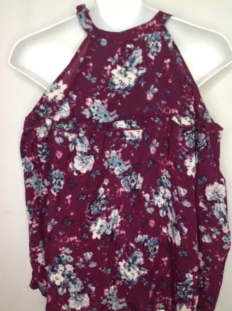 Art Class Blue & Maroon Top