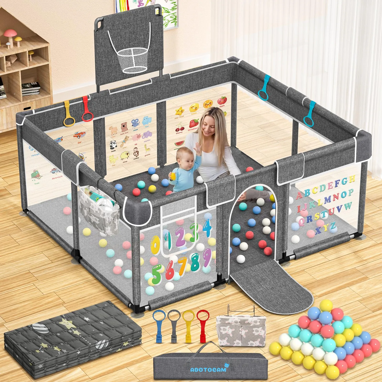 Baby Playpen with Mat