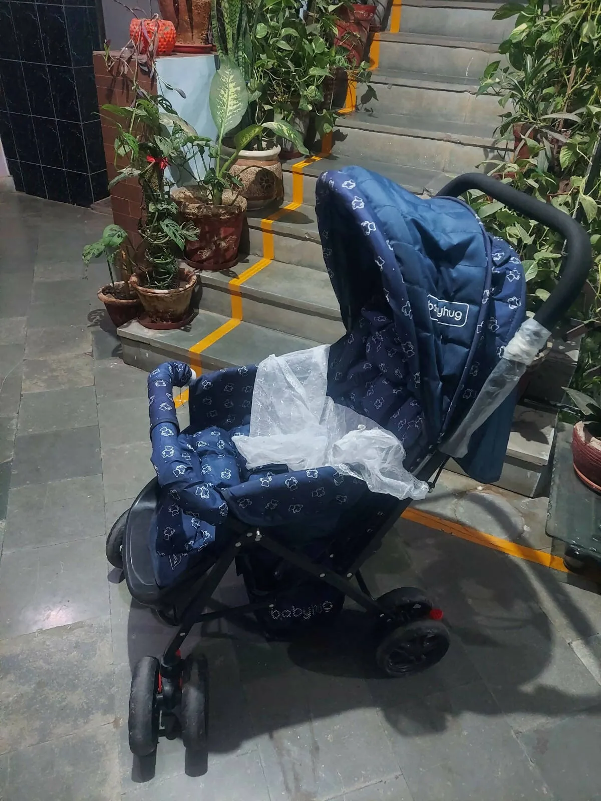 BABYHUG Comfy Ride Stroller/Pram with Reversible Handle and 5 Point Harness