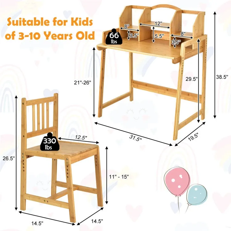 Bamboo Kids Desk and Chair Set
