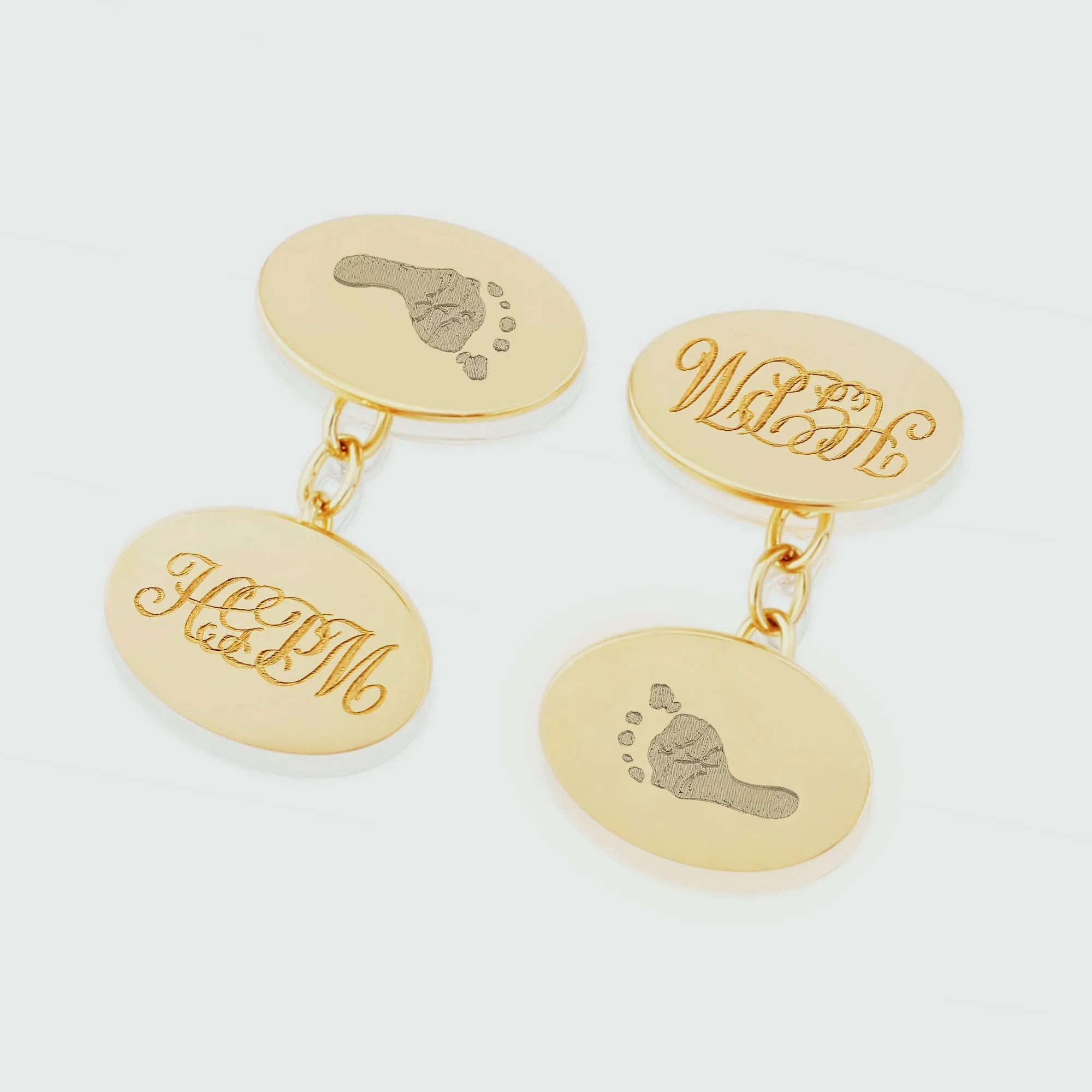 Bellevue 9ct Yellow Gold Footprint Cufflinks