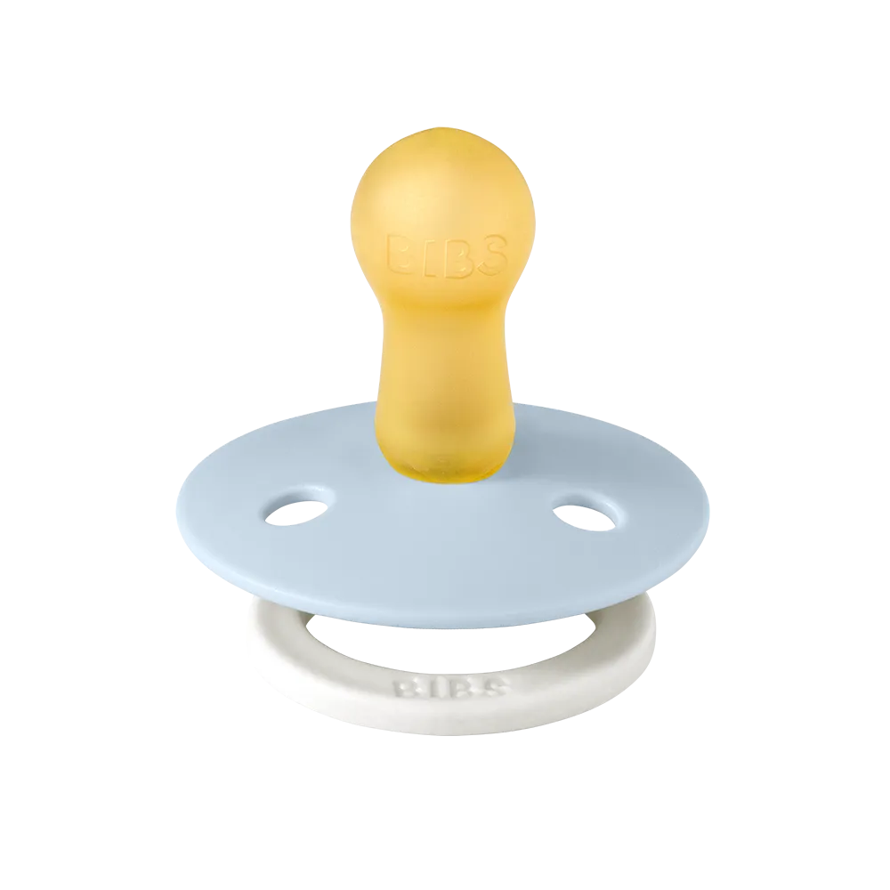 BIBS Colour GLOW Pacifier 2 Pack - Baby Blue