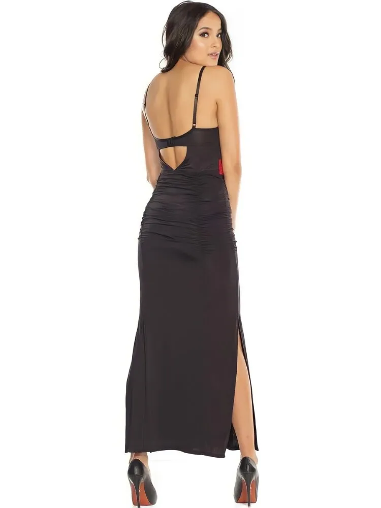 Black & Red Embroidered Lingerie Gown