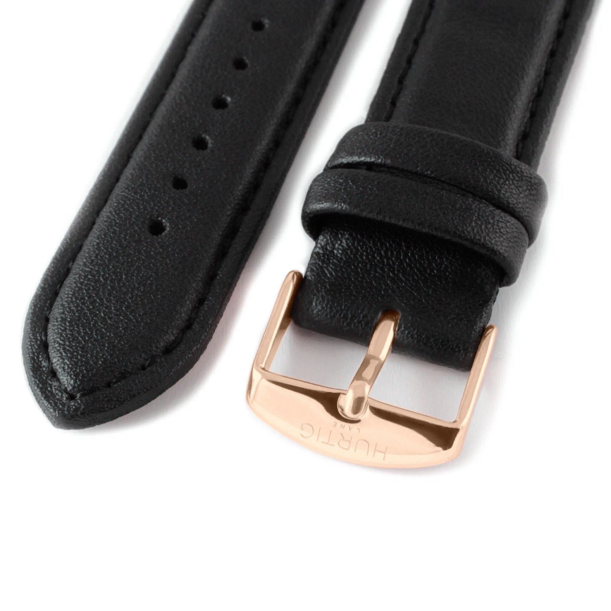 Black and Rose Gold Vegan Leather Strap
