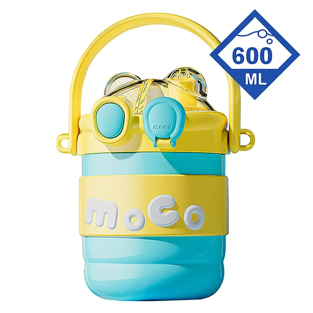 Blue & Yellow 2 way Lid Style Moco Kids Water, 600 ml
