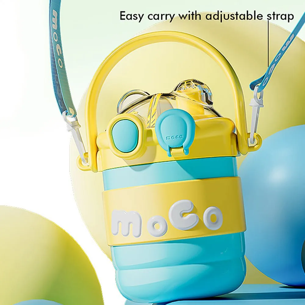 Blue & Yellow 2 way Lid Style Moco Kids Water, 600 ml