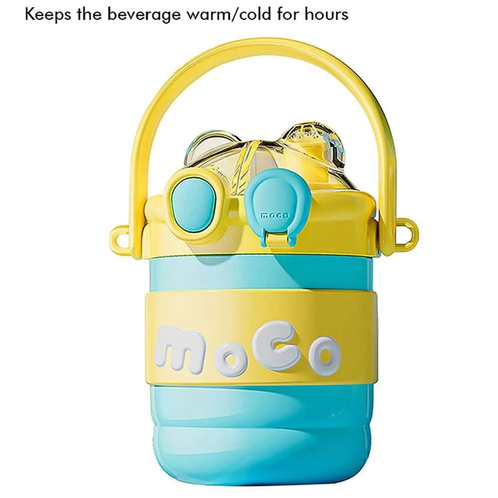 Blue & Yellow 2 way Lid Style Moco Kids Water, 600 ml