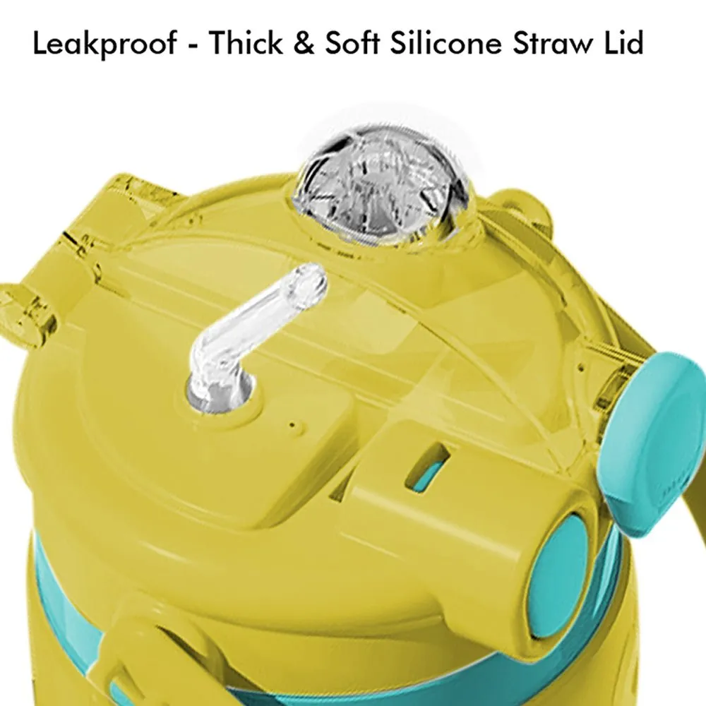 Blue & Yellow 2 way Lid Style Moco Kids Water, 600 ml