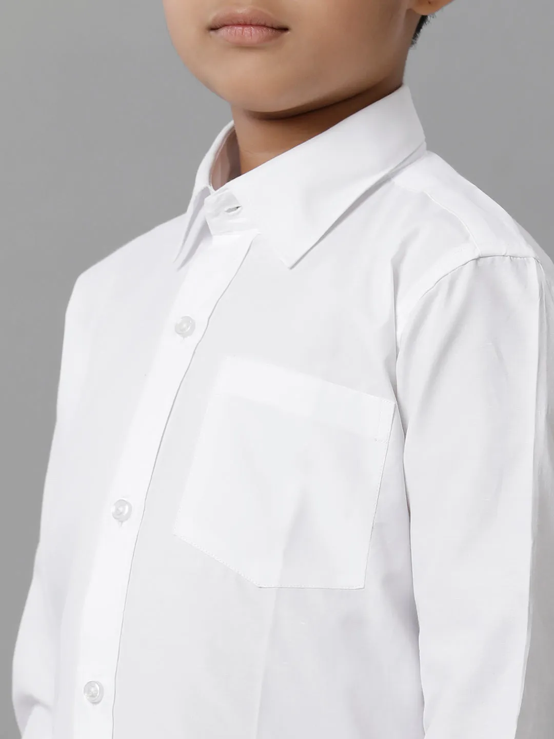 Boys Cotton White Full Sleeves Shirt Panchakacham Combo