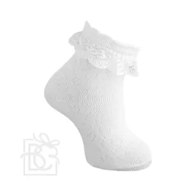Carlomagno Fine Openwork Scottish Yarn Socks With Lace