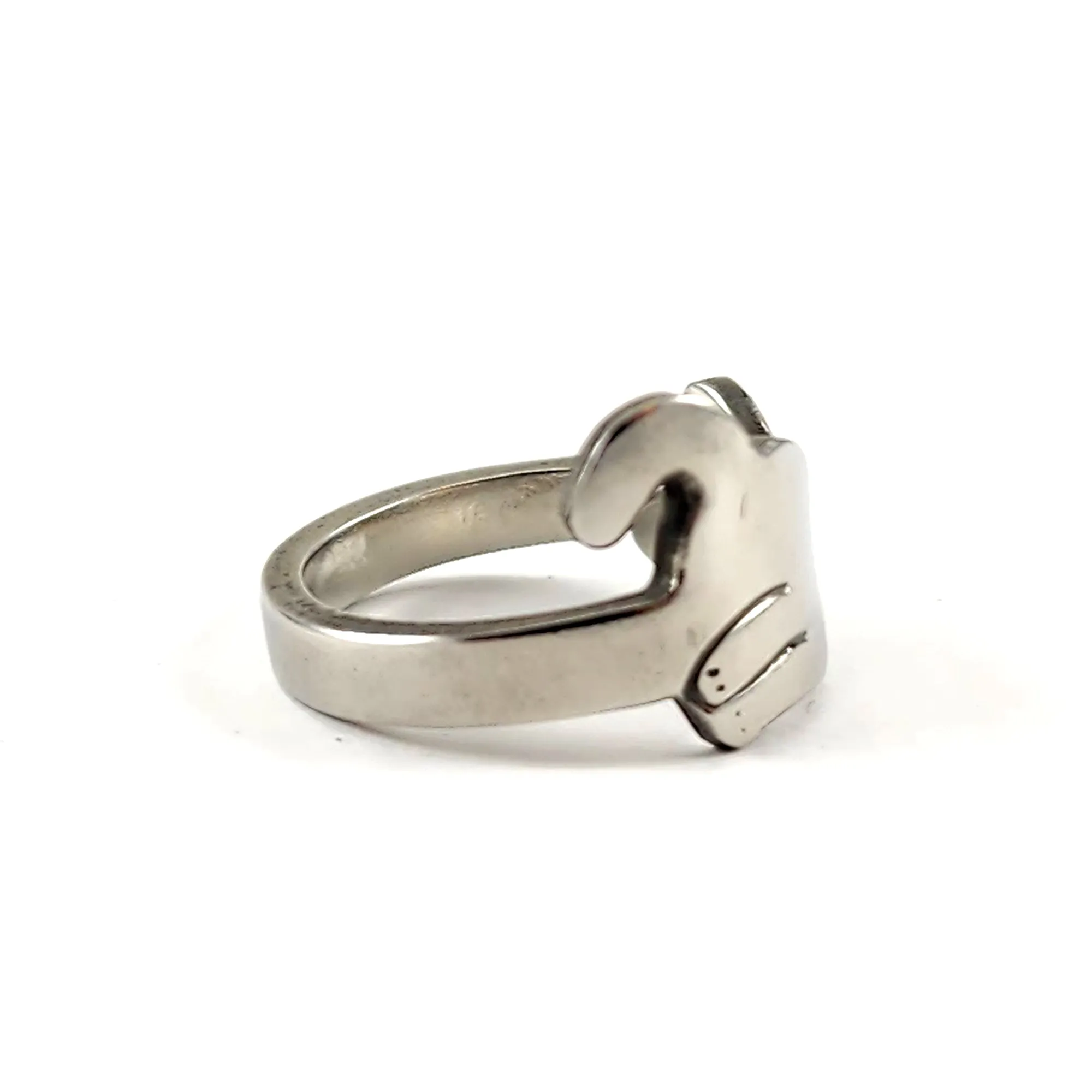 Cat Silhouette Stainless Steel Spoon Ring