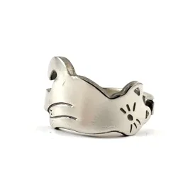 Cat Silhouette Stainless Steel Spoon Ring