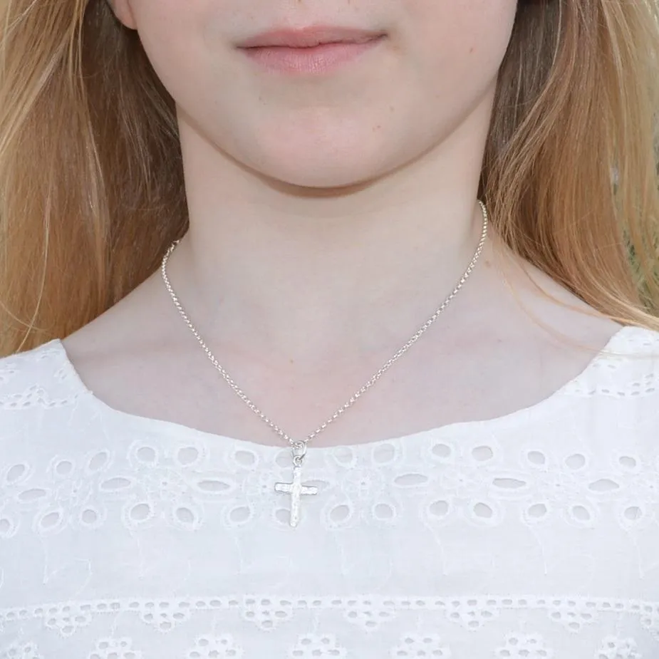 Children's Silver Cross Necklace