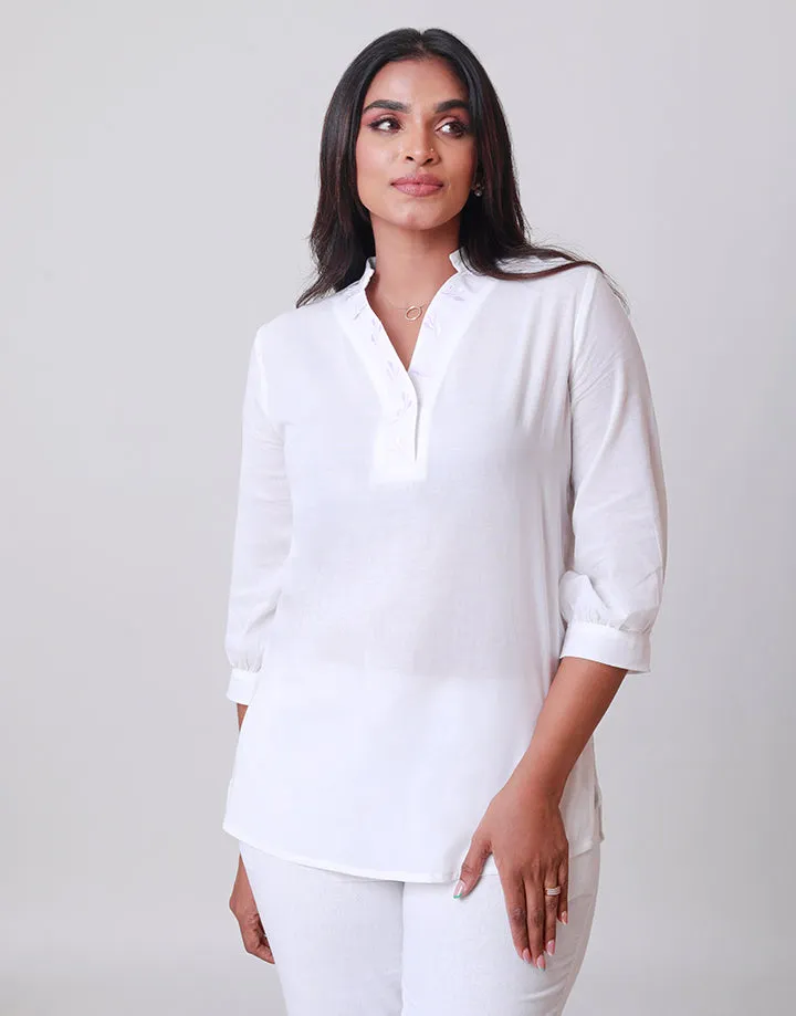 Chinese Collard Kurtha with Embraided Neck