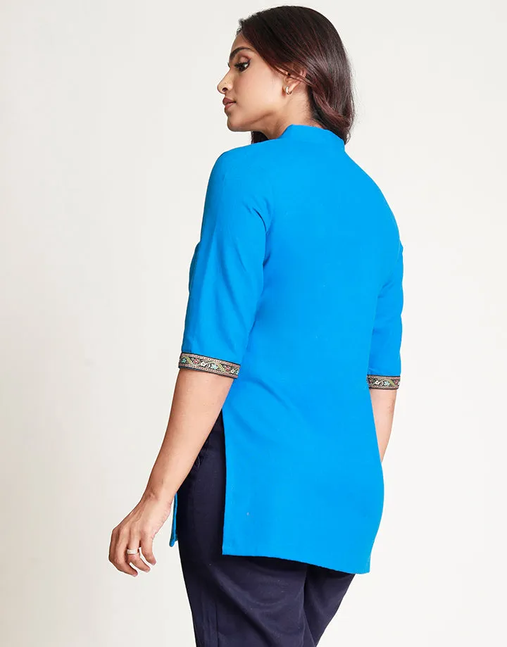 Chinese Collared Kurtha with Border Detail
